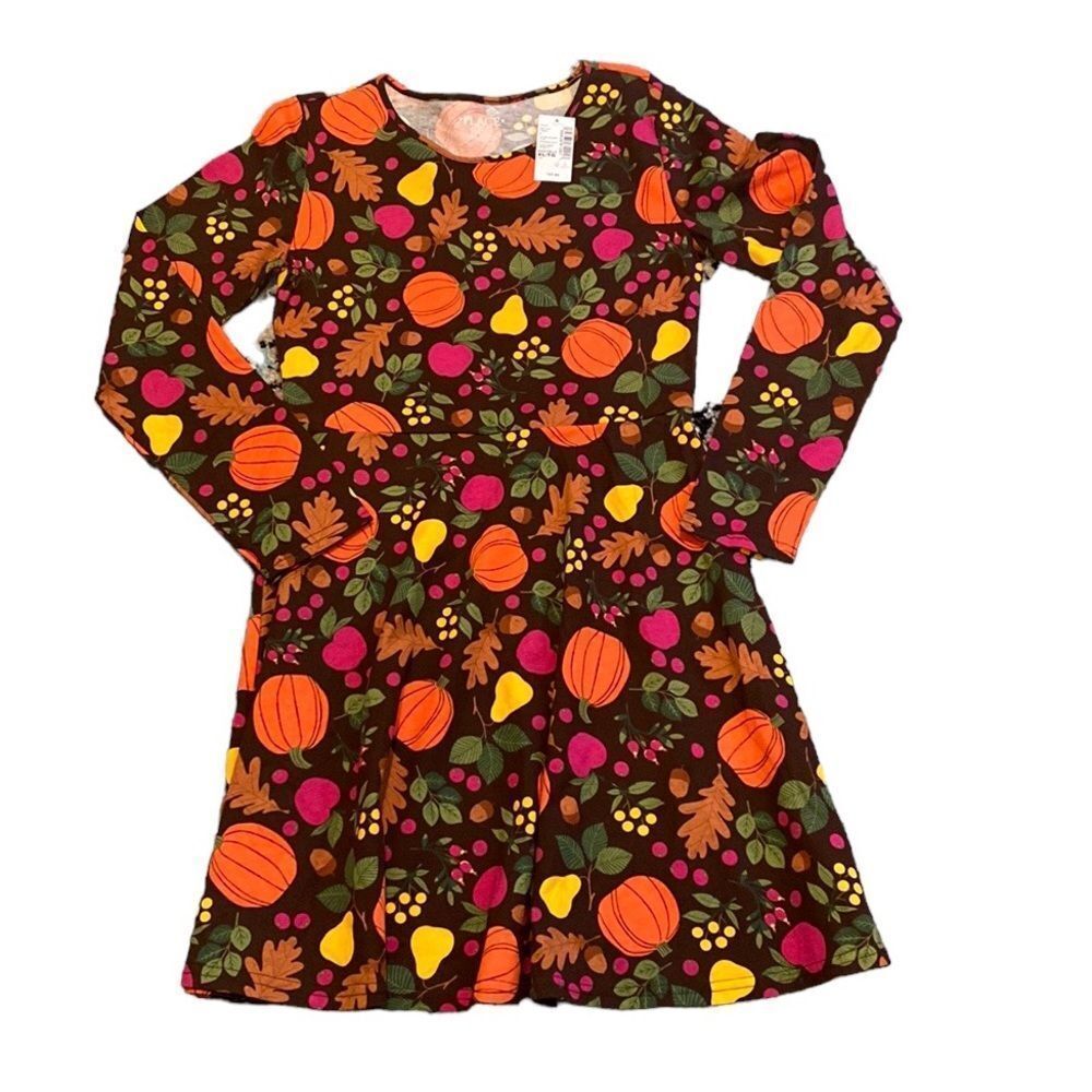 The Children’s Place Girls Fall Leaf Babydoll Dress - Dkhazelnut